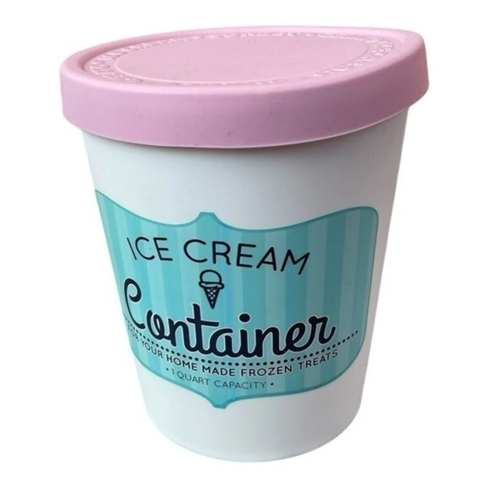 Ice Cream Container 1 Quart Pink White Blue Reusable Freezer Storage NWOT